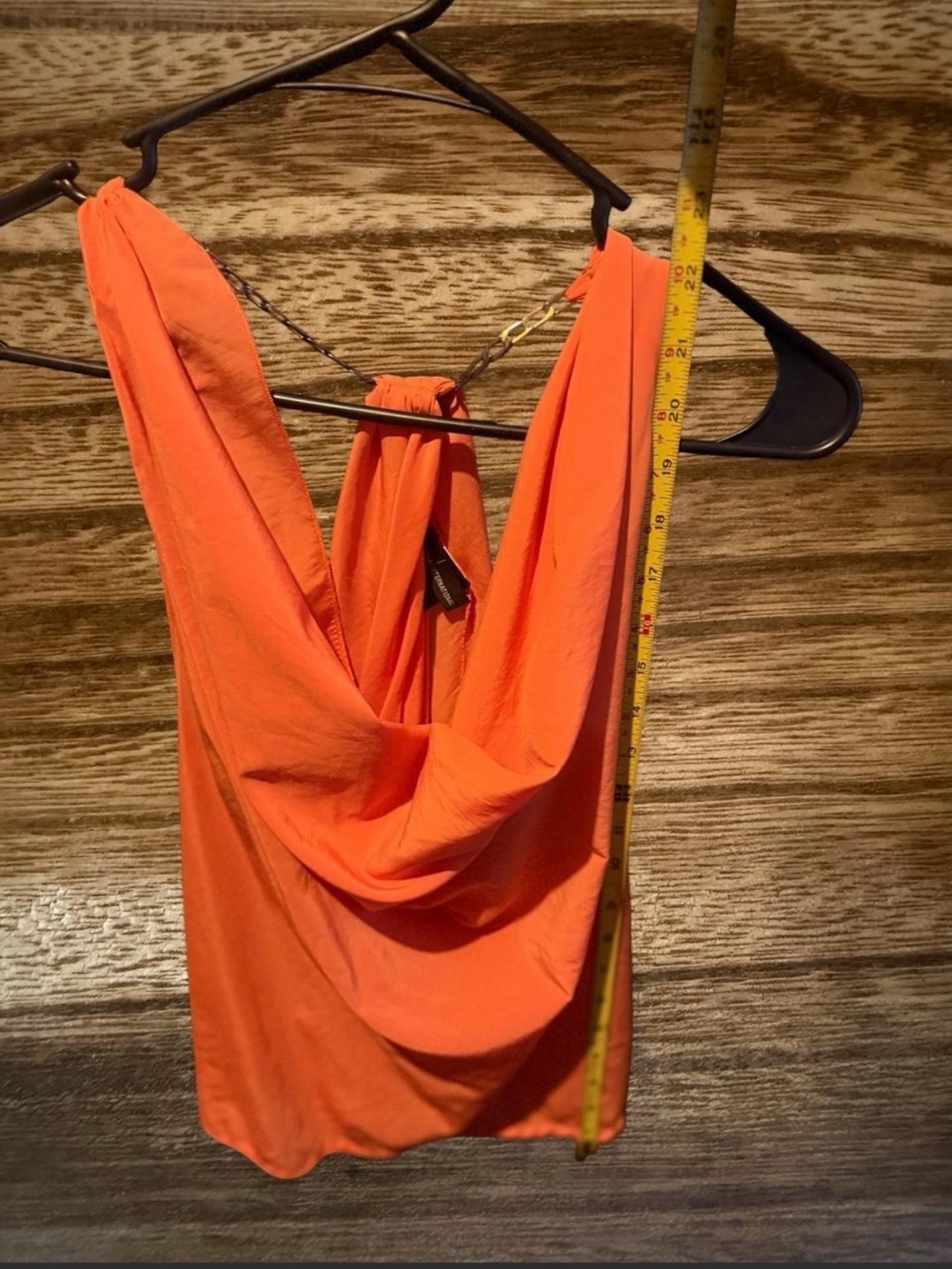 Moda International Orange Cowl Neck Halter Camisole